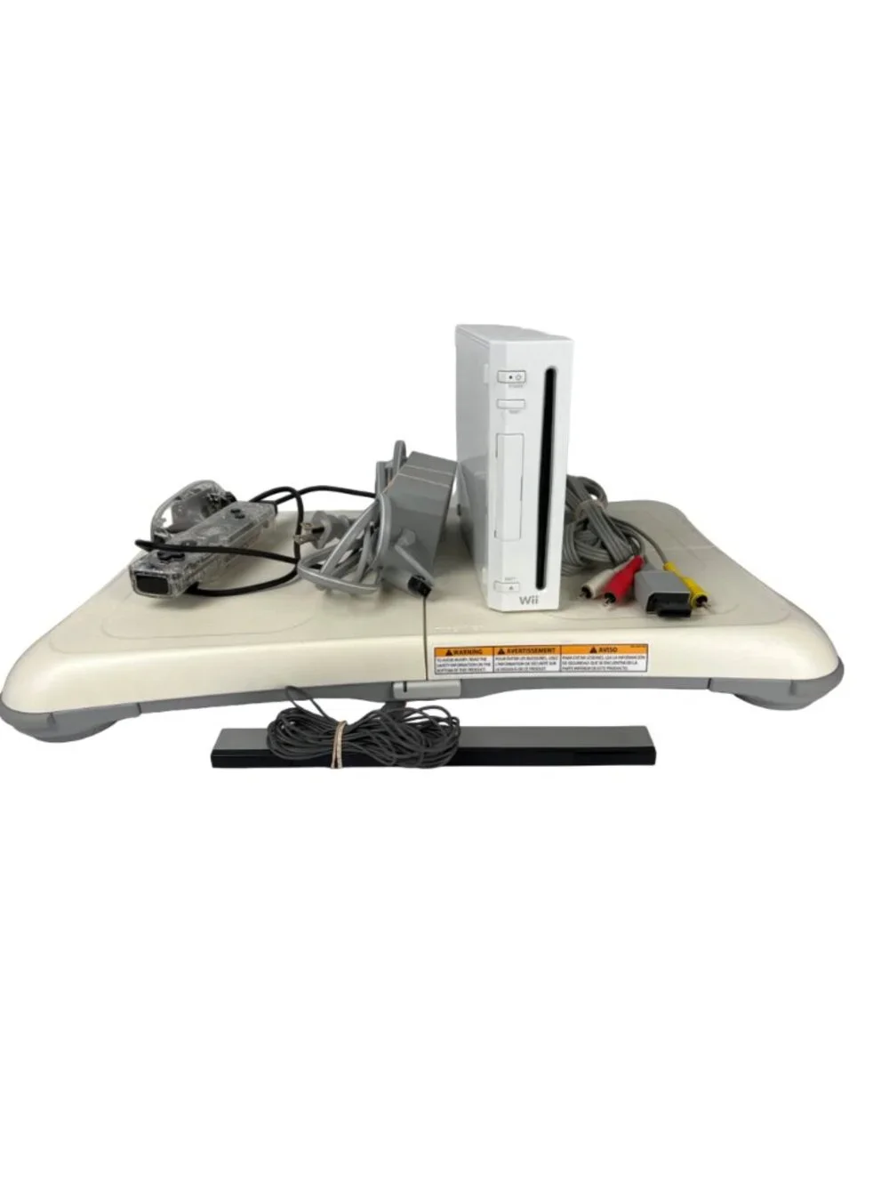 Nintendo Wii Console Bundle With Wii Fit Board Afterglow Controller & Cables - N